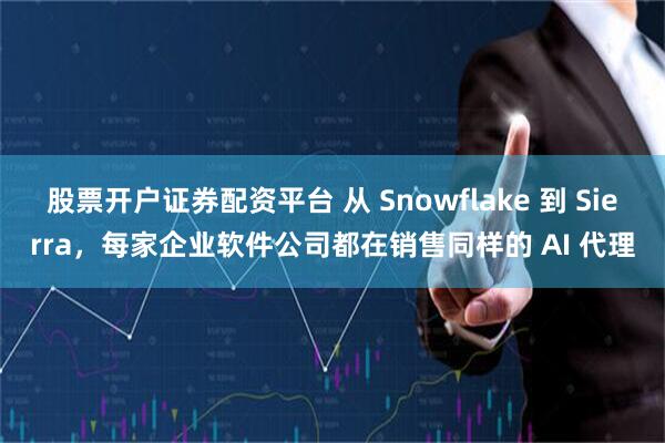 股票开户证券配资平台 从 Snowflake 到 Sierra，每家企业软件公司都在销售同样的 AI 代理